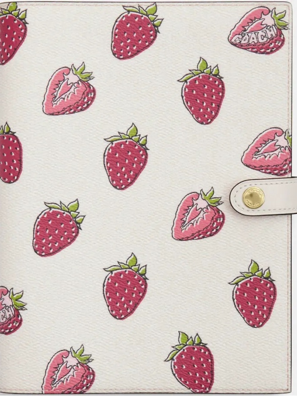 Coach Cream and Pink Polka Dot Wallet